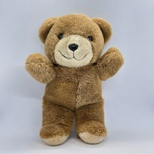 VTG 1986 From the World of Smile International Inc Brown Teddy Bear Plush 11 In.